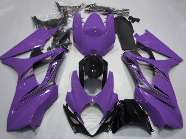 Suzuki GSXR 1000 Motorrad Verkleidung 2007-2008 - Lila Glanzendes Schwarz OEM Stil