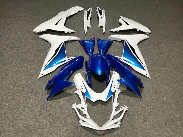 Suzuki GSXR 600 / GSXR 750 Motorrad Verkleidung 2011-2024 - Blau Weiss Massgeschneidert