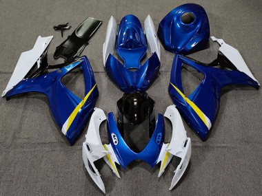 Suzuki GSXR 600 / GSXR 750 Motorrad Verkleidung 2006-2007 - Weiss Blau Gelb Schwarz