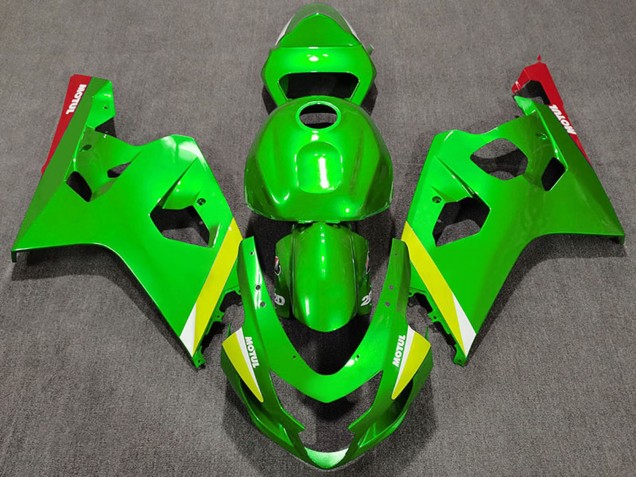 Suzuki GSXR 600 / GSXR 750 Motorrad Verkleidung 2004-2005 - Grun Gelb Weiss