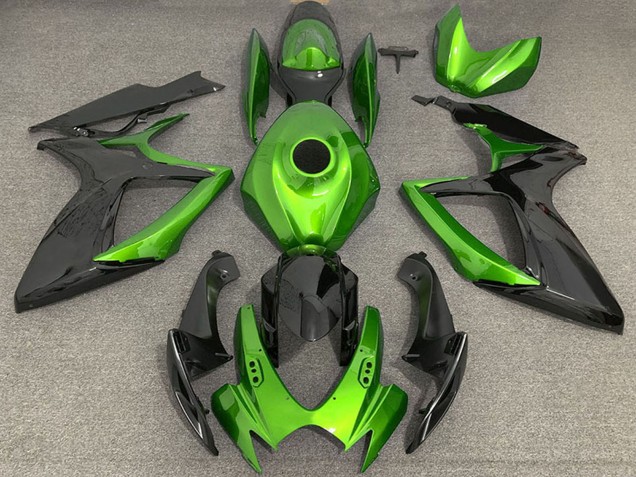 Suzuki GSXR 600 / GSXR 750 Motorrad Verkleidung 2006-2007 - Grun Schwarz