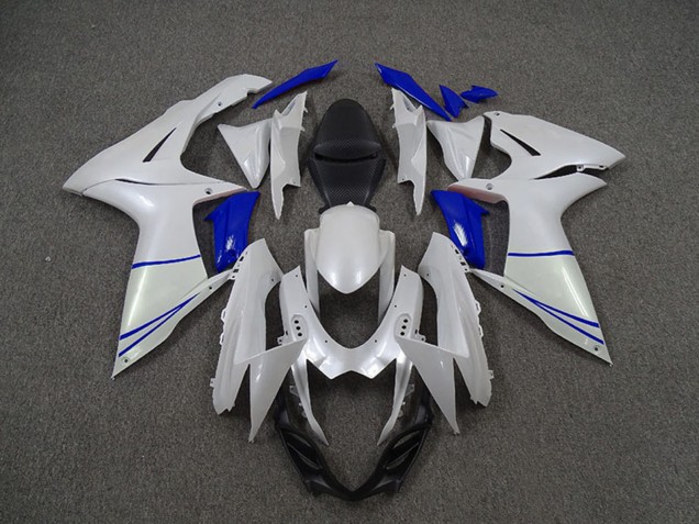 Suzuki GSXR 600 / GSXR 750 Motorrad Verkleidung 2011-2024 - Perl Weiss und Dunkel Blau