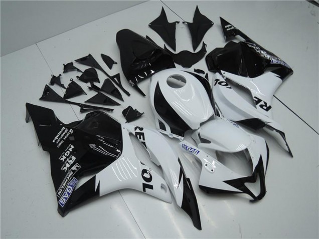 Honda CBR600RR Motorrad Verkleidung 2009-2012 - Weiss Glanzendes Schwarz Repsol