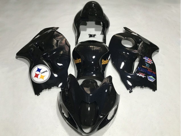 Suzuki GSXR 1300 Motorrad Verkleidung 1996-2007 - Glanzendes Schwarz Team Logo