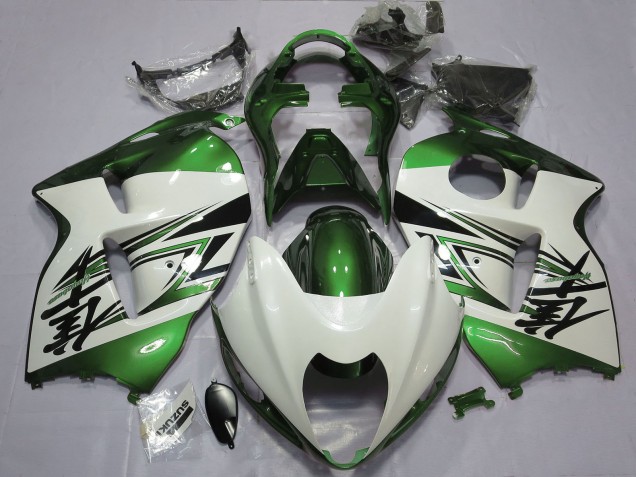 Suzuki GSXR 1300 Motorrad Verkleidung 1996-2007 - Glanzendes Weiss Grun
