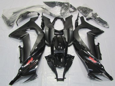 Kawasaki ZX10R Motorrad Verkleidung 2011-2015 - Glanzendes Schwarz Matt Schwarz Rot Aufkleber