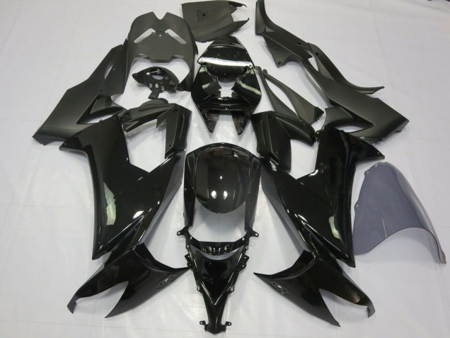 Kawasaki ZX10R Motorrad Verkleidung 2008-2010 - Glanzendes Schwarz Matt Schwarz