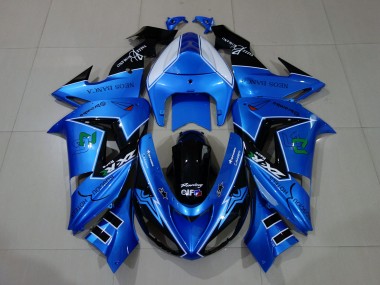 Kawasaki ZX10R Motorrad Verkleidung 2006-2007 - Flussiges Blau Glanzendes Schwarz