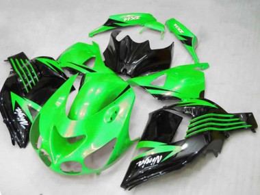 Kawasaki ZX14R Motorrad Verkleidung 2012-2024 - Grun Glanzendes Schwarz Weiss Ninja