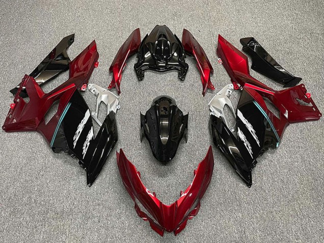 Kawasaki Ninja 400 Motorrad Verkleidung 2018-2024 - Rot Glanzendes Schwarz