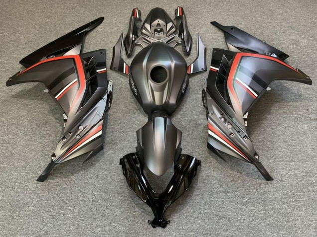 Kawasaki Ninja 300 Motorrad Verkleidung 2013-2024 - Matt Schwarz Rot