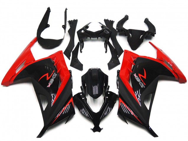 Kawasaki Ninja 300 Motorrad Verkleidung 2013-2024 - Rot Glanzendes Schwarz
