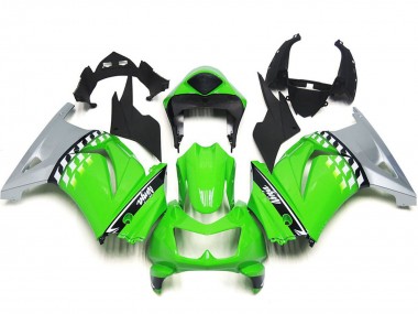Kawasaki Ninja 250 Motorrad Verkleidung 2008-2012 - Grun Silber Schwarz