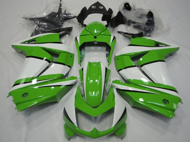 Kawasaki Ninja 250 Motorrad Verkleidung 2008-2012 - Weiss Grun Schwarz