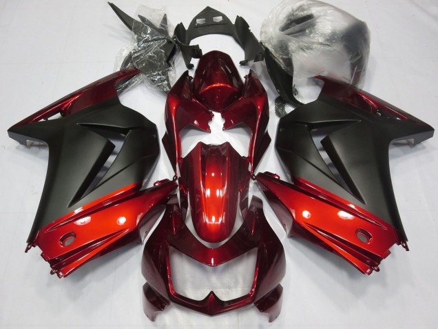 Kawasaki Ninja 250 Motorrad Verkleidung 2008-2012 - Rot Matt Schwarz