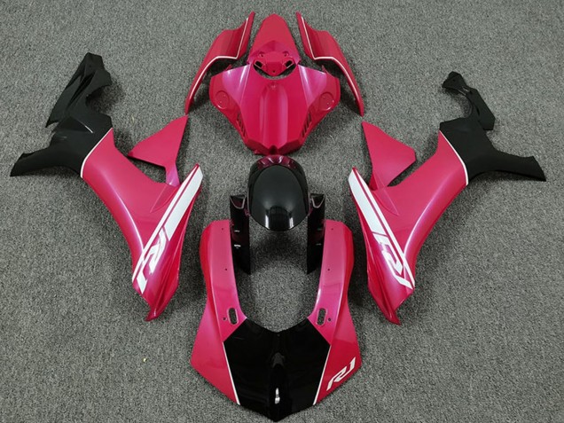 Yamaha R1 Motorrad Verkleidung 2015-2019 - Rosa Weiss Glanzendes Schwarz