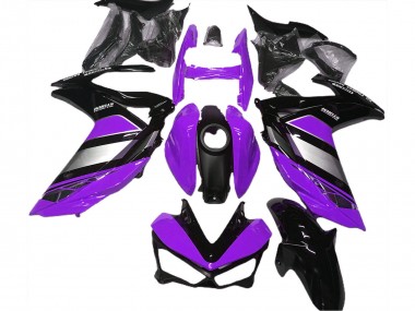 Yamaha R3 Motorrad Verkleidung 2015-2018 - Lila Silber Glanzendes Schwarz