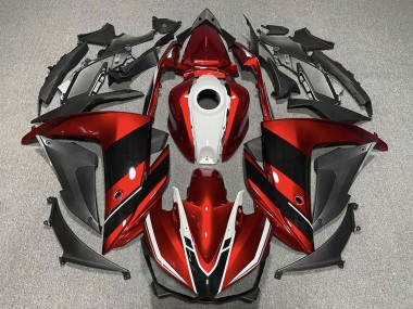 Yamaha R3 Motorrad Verkleidung 2015-2018 - Rot Weiss Glanzendes Schwarz