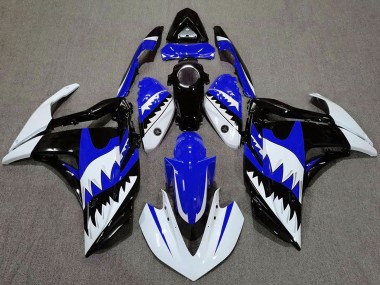 Yamaha R3 Motorrad Verkleidung 2015-2018 - Weiss Blau Schwarz Hai