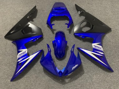 Yamaha R6 Motorrad Verkleidung 2003-2004 - Blau Weiss Matt Schwarz