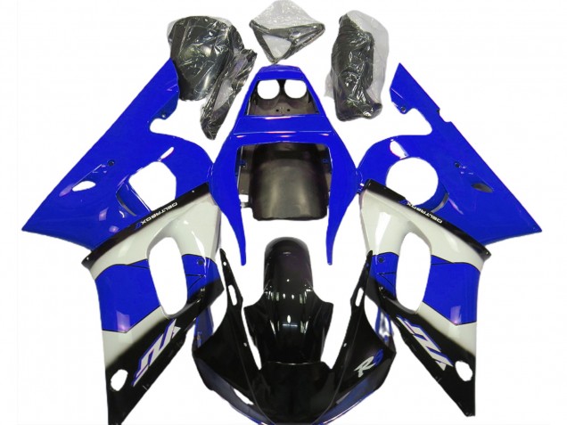 Yamaha R6 Motorrad Verkleidung 1998-2002 - Blau Weiss Glanzendes Schwarz