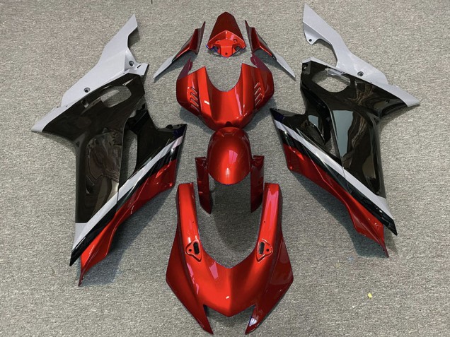 Yamaha R6 Motorrad Verkleidung 2017-2025 - Grau Rot Glanzendes Schwarz