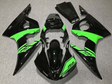 Yamaha R6 Motorrad Verkleidung 2003-2004 - Glanzendes Schwarz Grun