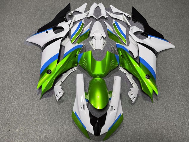 Yamaha R6 Motorrad Verkleidung 2017-2023 - Weiss Blau Grun