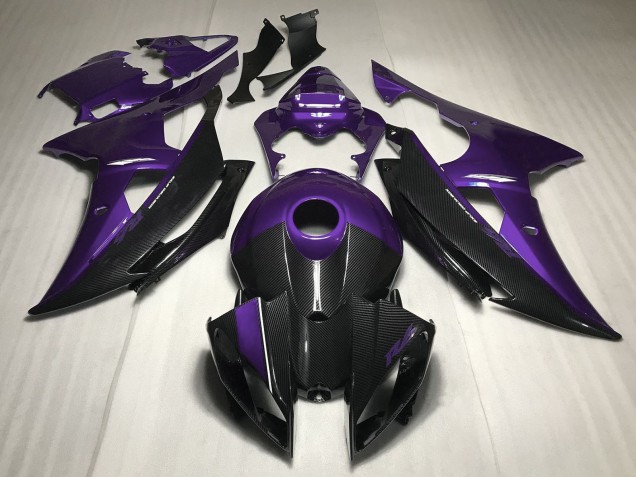 Yamaha R6 Motorrad Verkleidung 2008-2016 - Lila Carbonfaser Stil