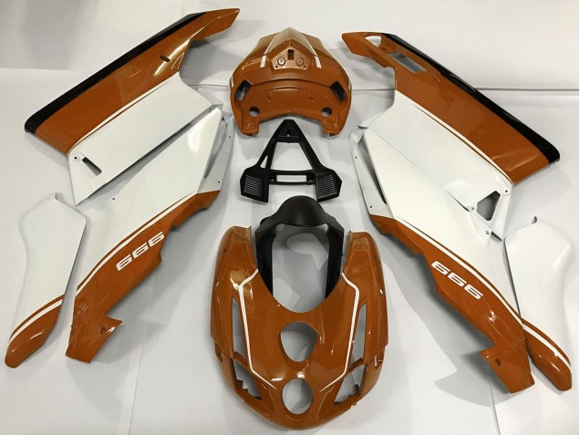 Ducati 999 Motorrad Verkleidung 2003-2004 - Weiss Braun Schwarz