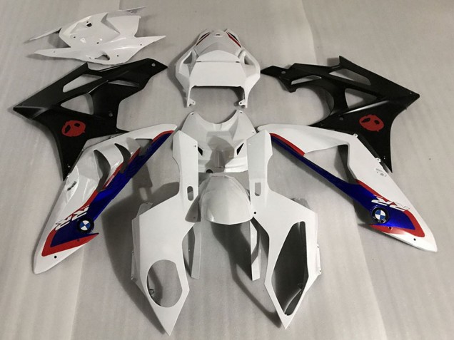 BMW S1000RR Motorrad Verkleidung 2015-2016 - Weiss Rot Blau Matt Schwarz