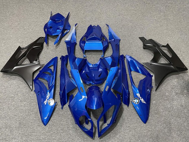 BMW S1000RR Motorrad Verkleidung 2009-2014 - Blau Matt Schwarz