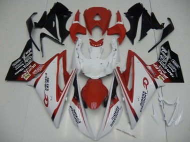 Triumph Daytona 675 Motorrad Verkleidung 2013-2016 - Weiss Rot Glanzendes Schwarz
