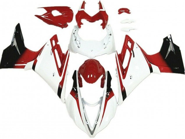 Triumph Daytona 675 Motorrad Verkleidung 2013-2016 - Weiss Rot Glanzendes Schwarz