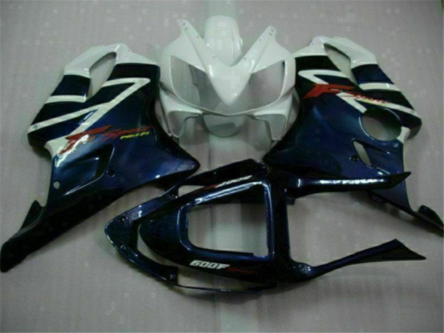 Honda CBR600 F4i Motorrad Verkleidung 2001-2003 - Weiss Blau Schwarz Streifen