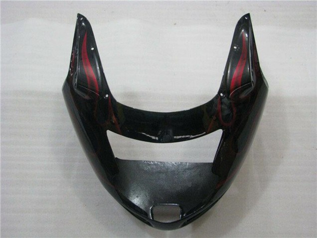 Honda CBR1100XX Blackbird Abs Motorrad Verkleidungen 1996-2007 - Glanzendes Schwarz Rot Flamme