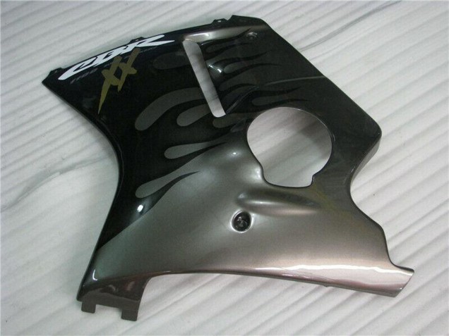 Honda CBR1100XX Blackbird Motorrad Verkleidung 1996-2007 - Glanzendes Schwarz Silber Flamme