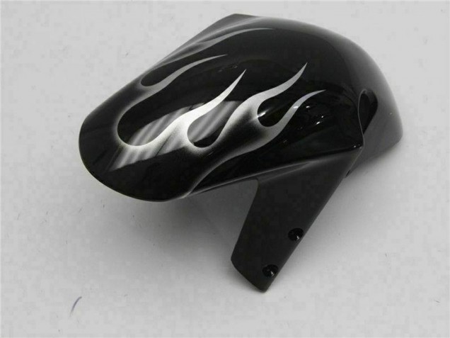 Suzuki GSXR 600/750 Motorrad Verkleidung 2001-2003 - Glanzendes Schwarz Silber Flamme