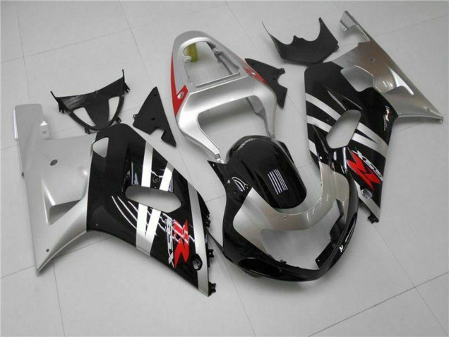 Suzuki GSXR 600/750 Motorrad Verkleidung 2001-2003 - Silber Glanzendes Schwarz Rot