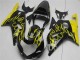 Suzuki GSXR 600/750 Motorrad Verkleidung 2001-2003 - Glanzendes Schwarz Gelb Flamme