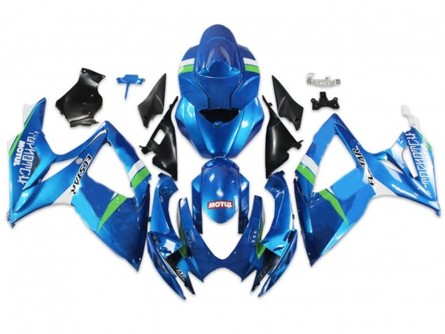 Suzuki GSXR 600/750 Motorrad Verkleidung 2004-2005 - Blau Grun Weiss