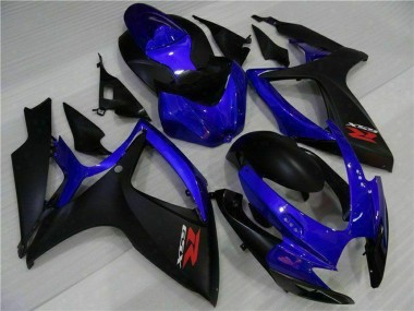 Suzuki GSXR 600/750 Motorrad Verkleidung 2006-2007 - Blau Matt Schwarz Rot