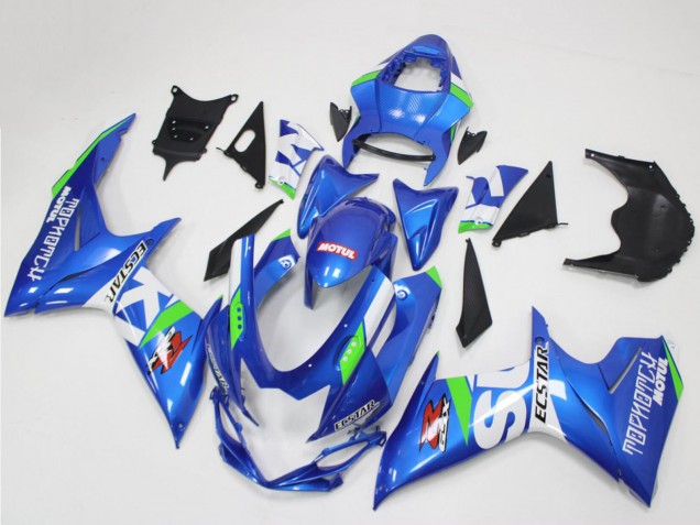 Suzuki GSXR 600/750 Motorrad Verkleidung 2011-2024 - Blau Weiss Grun