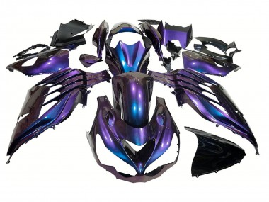 Kawasaki ZX14R ZZR1400 Motorrad Verkleidung 2012-2024 - Chameleon Blau Lila