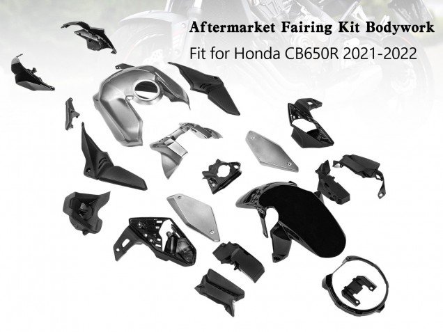 Honda CB650R Motorrad Verkleidung 2019-2022 - Silber Schwarz