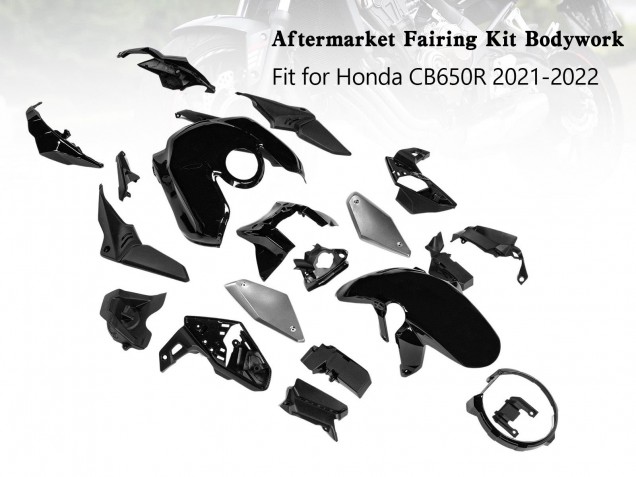 Honda CB650R Motorrad Verkleidung 2019-2022 - Glanzendes Schwarz