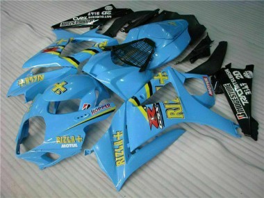 Suzuki GSXR 1000 Motorrad Verkleidung Kit 2007-2008 - Blau Gold Schwarz Rizla