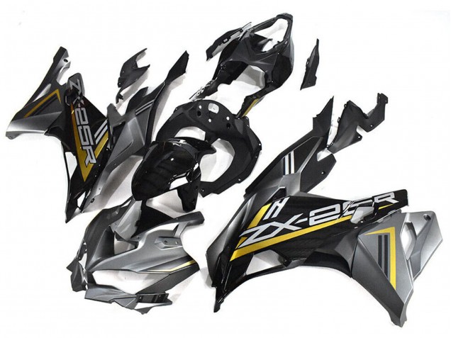 Kawasaki ZX25R ZX-25R Motorrad Verkleidung 2019-2025 - Grau Gold Glanzendes Schwarz