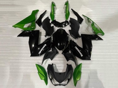 Kawasaki Z250/Z300 Motorrad Verkleidung 2015-2016 - Grun Glanzendes Schwarz