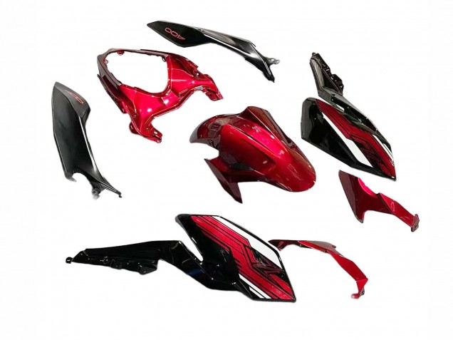 Kawasaki Z400 Motorrad Verkleidung 2018-2024 - Bonbon Rot Glanzendes Schwarz